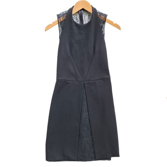 Tufi Duek Little Black Mini Dress Lace Back Sleeveless XS Cocktail Party - Picture 8 of 10